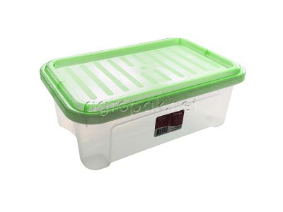 Пластиковый контейнер Darel Box 2,5 литра, 260х165х98 мм, крышка салатовая