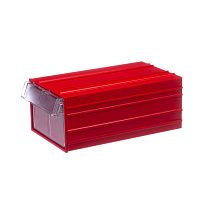 Пластиковый короб Стелла-техник С-2-красный-прозрачный 140х250х100мм