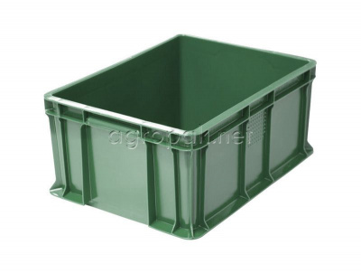 Ящик для овощей TR 702.03, дно сплошное, стенки сплошные, 400х300х180 мм, зеленый