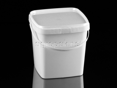 Прямоугольное пластиковое ведро 2,5 литра, цвет белый