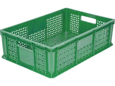 Пластиковый ящик для овощей TR 706.01 перфорированный, 600х400х180 мм, зеленый
