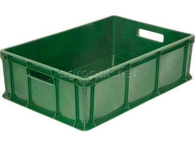 Пластиковый ящик для овощей TR 706.03 сплошной, 600х400х180 мм, зеленый