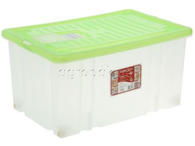 Пластиковый контейнер Darel Box 56 литров, 610х400х310 мм, крышка салатовая