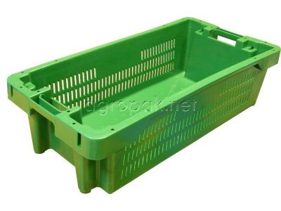 Пластиковый ящик 225.01 для рыбы с перфорированными стенками, 800x400x225 мм