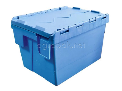 Вкладываемый контейнер SPKM 4325-1 с распашными крышками, 400х300х265 мм, синий
