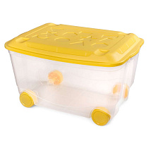 Ящик для игрушек на колесах 580х390х335 мм, 45л (бесцветный)