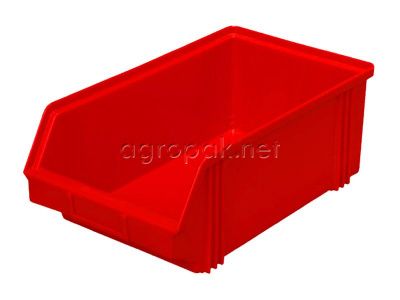 Пластиковый контейнер 7963, 400х230х150мм, красный